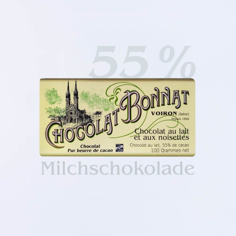 Bonnat Milchschokolade mit Haselnüssen 55 %
